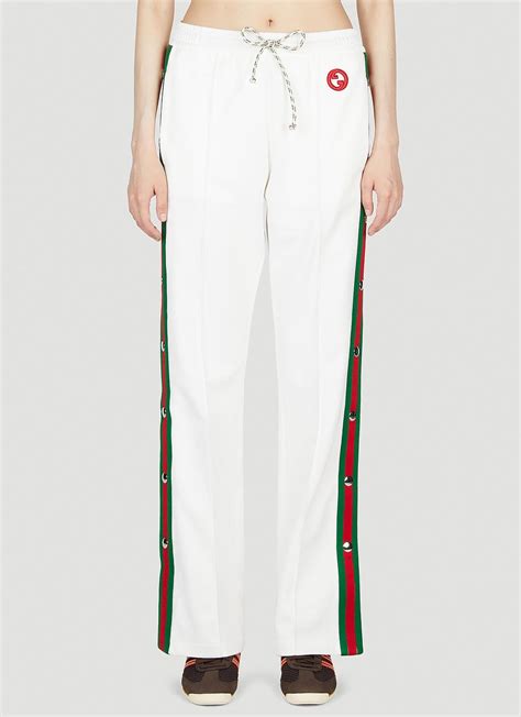 gucci white striped pants